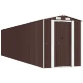 Syfax Capanno da Giardino Marrone Scuro 192x855x223cm Acciaio Zincato