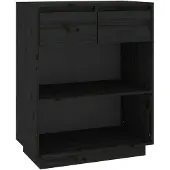 Syfax Mobile Consolle Nero 60x34x75 cm in Legno Massello di Pino
