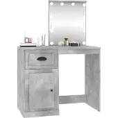 Syfax Toeletta con LED Grigio Cemento 90x50x132,5 Legno Multistrato