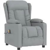 Syfax Poltrona Massaggiante in Tessuto Grigio Chiaro