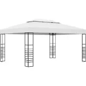 Syfax Gazebo da Giardino in Acciaio Verniciato 4x3x2,7 m Bianco