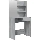 Syfax Toeletta con Specchio Grigio Sonoma 74,5x40x141 cm