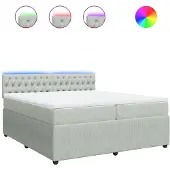 Syfax Giroletto a Molle con Materasso Grigio Chiaro 200x200cm Velluto