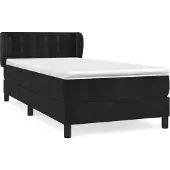 vidaXL Letto a molle con materasso nero 90x200 cm in velluto