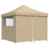 Syfax Tendone per Feste Pieghevole Pop-Up con 4 Pareti Beige