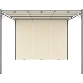 Syfax Gazebo da Giardino con Tenda Laterale 4x3x2,25 m Crema