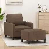 Prolenta Maison Exclusive - Poltrona con poggiapiedi marrone 60 cm in tessuto