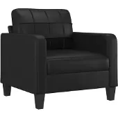 Syfax Poltrona Nera 60 cm in Pelle finta