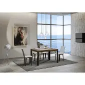 Itamoby - Tavolo allungabile 140/224x80 cm Linea noce gambe antracite