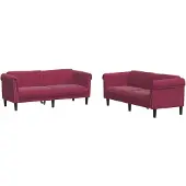 Syfax Set di Divani 2 pz Rosso Vino in Velluto