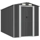 Syfax Capanno da Giardino Antracite 192x357x223 cm in Acciaio Zincato