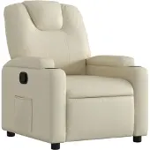 Syfax Poltrona Reclinabile Crema in Pelle finta