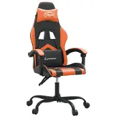 vidaXL Sedia da gioco in ecopelle nera e arancione