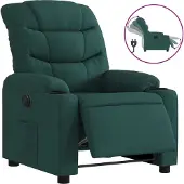 Syfax Poltrona Elettrica Reclinabile Verde Scuro in Tessuto