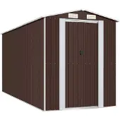 Syfax Capanno da Giardino Marrone Scuro 192x440x223cm Acciaio Zincato