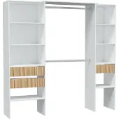Dmora Guardaroba Grande Ary 40x187h cm Bianco, Appendiabiti 11 Vani