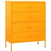 Syfax Cassettiera Giallo Senape 80x35x101,5 cm in Acciaio