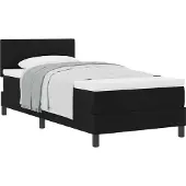 Syfax Letto a molle con testiera Nero 90 x 200 cm Tessuto