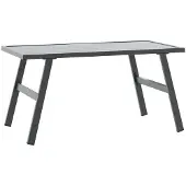 Syfax Tavolino da Giardino Nero 90x45x35cm Acciaio Verniciato Polvere
