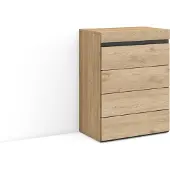 Skraut Home COZY Cassettiera, 57x35x75cm, Camera da letto, Con Stoccaggio, Rovere
