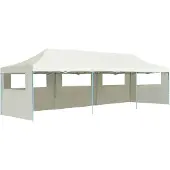 Syfax Tenda Pieghevole Pop-Up con 5 Pareti Laterali 3x9 m Crema