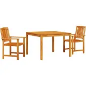 Syfax Set da Pranzo per Giardino 3 pz Marrone