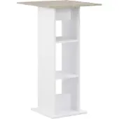 Syfax Tavolo da Bar Bianco e Cemento 60x60x110 cm