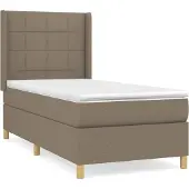 vidaXL Letto a molle con materasso Taupe 100x200 cm in tessuto