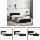 The Living Store Struttura letto con testiera nera 120x190 cm