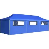 Syfax Tenda Pieghevole Pop-Up con 8 Pareti Laterali 870x291x315cm Blu