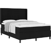Syfax Letto a molle con materasso Nero 200 x 140 cm Tessuto