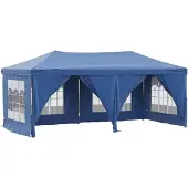 Syfax Tenda per Feste Pieghevole con Pareti Laterali Blu 3x6 m
