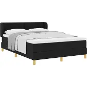 Syfax Letto a molle con materasso Nero 160 x 200 cm Tessuto