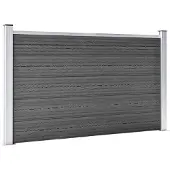 vidaXL Set di elementi di recinzione WPC 699x105 cm nero