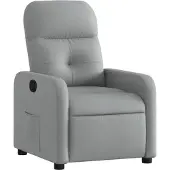 Syfax Poltrona Reclinabile in Tessuto Grigio Chiaro