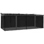Syfax Gazebo con Pareti in Rete Antracite 6x3 m in Acciaio