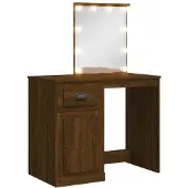 Syfax Toeletta con Luci LED Rovere Marrone 90x42x132,5 cm