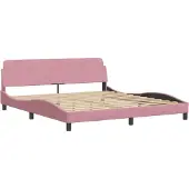 Syfax Giroletto con Testiera Dover Rosa 180x200 cm Velluto