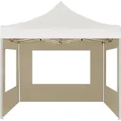 Syfax Gazebo Professionale Pieghevole Alluminio con Pareti 2x2m Crema