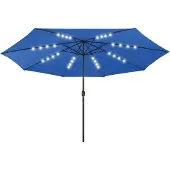 Syfax Ombrellone da Giardino con Luci LED 400 cm Azzurro
