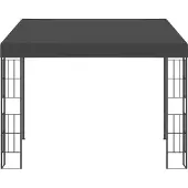 Syfax Gazebo a Parete 3x3 m Antracite in Tessuto