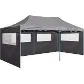 Syfax Gazebo Pieghevole con 4 Pareti 3x6m Acciaio Antracite