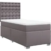 Syfax Giroletto a Molle con Materasso Grigio 100x200 cm in Pelle finta