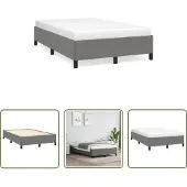 The Living Store Struttura letto grigio scuro 120x190 cm in tessuto
