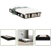 The Living Store Struttura letto nera 90x190 cm in materiale ligneo
