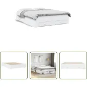 The Living Store Giroletto con cassetti bianco 150x200 cm materiale legno