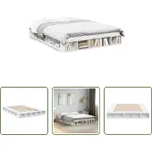 The Living Store Struttura per letto bianca 160x200 cm in legno