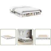 The Living Store Struttura letto bianca 150x200 cm in materiale ligneo