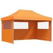 Syfax Tendone per Feste Pieghevole Pop-Up con 3 Pareti Arancione