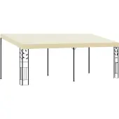Syfax Gazebo a Parete 6x3x2,5 m Crema